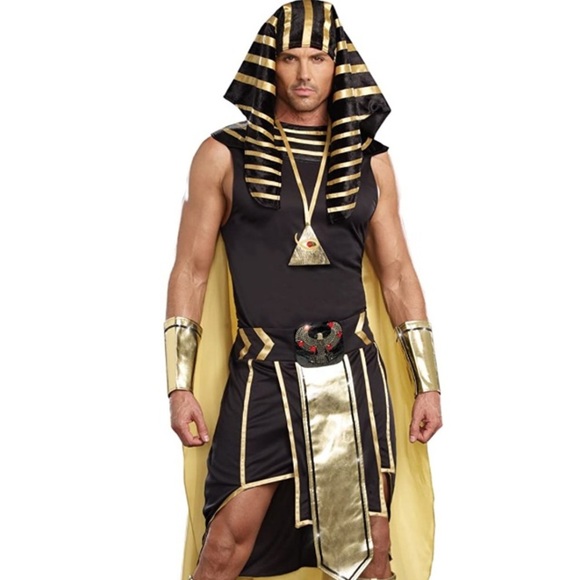 Mens King of Egypt King Tut Costume, Gold - Picture 1 of 5